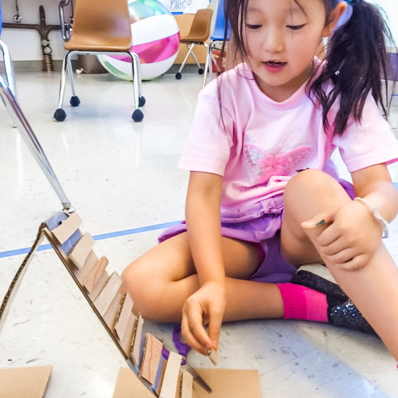 A child building